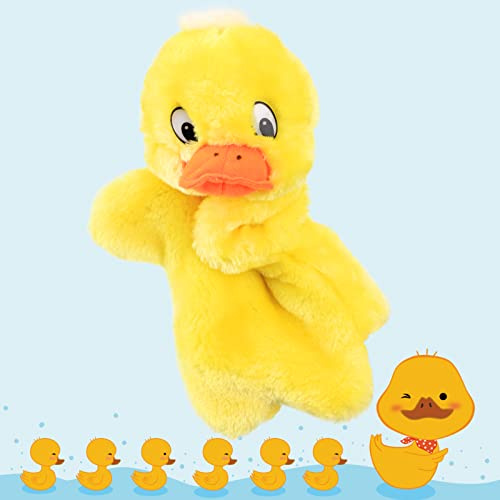 Easfan - Duck Handpuppe, Interaktives Plüschtier für Rollenspiele, Geschichtenerzählen, Vorschulunterricht, Weihnachtsgeburtstagsgeschenke für Jungen und Mädchen, Gelb, 11
