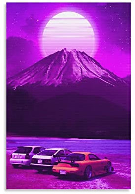 Jdm Cars Poster Vintage Leinwand Kunst Poster und Wandkunst Bild Druck Moderne Familie Schlafzimmer Dekor Poster 20 x 30 cm