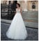 VSDEXR Ärmelloses Brautkleid Strand Brautkleid Tüll Spitze Applikationen Brautkleider Weiß/Elfenbein Romantische Knöpfe (Weiß 12)