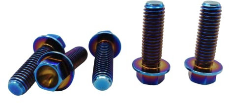 RISON-Titanium Sechskantschrauben mit Flansch M10x1.25x30mm, 5 Stück Titanschrauben Sechskant Kopf Schrauben, Flanschschrauben Titanbolzen Maschinenschrauben für Motorrad, Fahrrad Modifikation