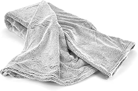 heimtexland ® Melange Wohndecke Flanell Super Soft Decke Meliert 200x150 Kuscheldecke Typ826 Silber-Grau