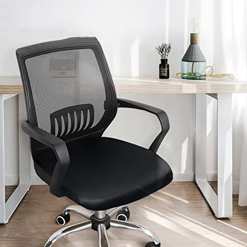 YOPOIY PU Leder Bürostuhl Bezug, Abnehmbare Wasserdicht Sitzbezug Stretch rutschfest Bezug für Bürostuhl für Drehstuhl Boss Chair -Schwarz