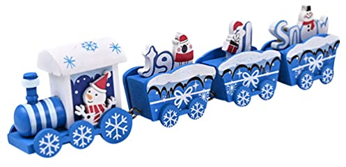 ABOOFAN Weihnachten Zug Deko Holz Weihnachtszug mit Schneemann Mini Holz Eisenbahn Weihnachtsdeko Ornament Tischdeko Spielzeug für Weihnachten Xmas Party Kinder Weihnachtsschmuck