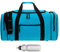 Sporttasche Herren Damen groß Außentaschen Spear Gym 55 cm 40 Liter Schultergurt Bag Sport Fitness Sauna Gymbag 657 Large + Trinkflasche (Türkis)