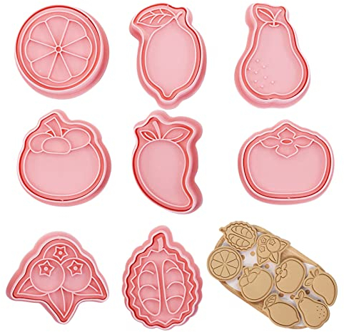 Zitronen-Ausstecher, 0,79 Zoll Cartoon-Keksausstecher für die Herstellung von Zuckerplätzchen, 3D-Cartoon-Frucht-Themen-Spaß-Fruchtformen-Set für -Backen, Kuchen, Fondant, Gebäck, Backformen, Dekor