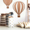 K&L Wall Art Heißluftballon Kinderzimmer Holzbild Luftballon Wandbild aus Holz Baby Mädchen Junge Schlafzimmer Deko modern (Mahagoni Furnier 30x40cm)