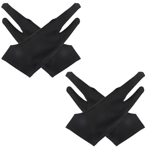 RTRTGS 4 PCS Guanto per Disegnare Display Grafico, Guanti da Disegno per Tavoletta Grafica, Guanti per Artisti Antivegetativa, Guanti da Disegno Elastic, per Mano Destra e Sinistra Artista