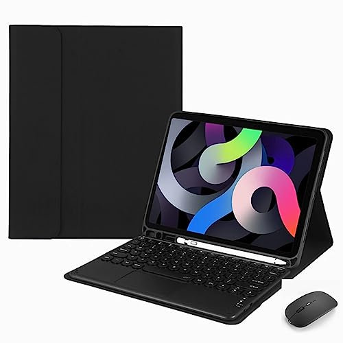 CLALOC Etui Clavier pour Samsung Galaxy Tab A9+ 2023 11 avec Souris, Smart Soft Case avec Pavé Tactile Bluetooth, Étui Clavier sans Fil Détachable pour Tab A9 Plus avec Support pour Crayon,Noir