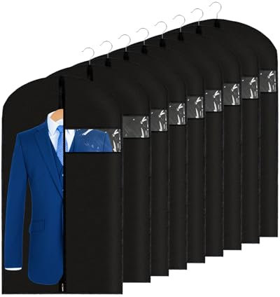 Sacchetti per abiti da 61 x 100 cm, 9 confezioni di coperture per abiti da appendere all'armadio o in viaggio, in PEVA (70 g/m²), per abiti, magliette e giacche