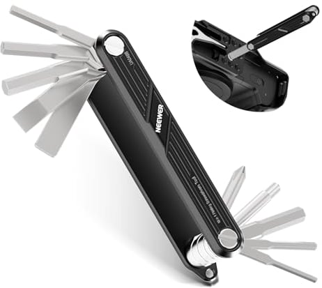 NEEWER 10 in 1 Multifunctional Foldable Screwdriver Tool Set: 4 Screwdrivers, 6 Hex Keys, Pocket Tool, Compatible with SmallRig Camera Cage Rig Tripod QR Plate, UA048B Black