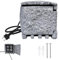 NAIZY Prise de jardin aspect pierre - Multiprise extérieure étanche IP44 avec 4 contacts de protection - Prise extérieure avec rallonge de 1,5 m - Multiprise de jardin d'extérieur gris en polyrésine