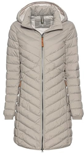 camel active Damen Steppmantel mit Fischgrat-Muster Hellgrau, womenswear-48