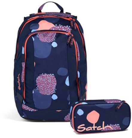 Satch Air Schulrucksack Set 2tlg. inkl. Schlamperbox (Coral Reef)