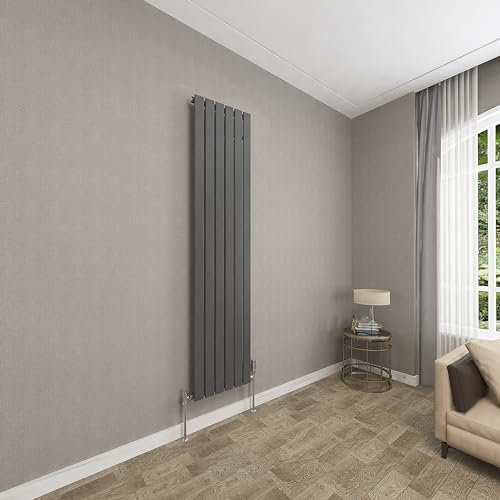 Sky bathroom | 1800x408mm Vertical Designer Radiators Anthracite Flat Panel Single Panel Central Heating Radiator