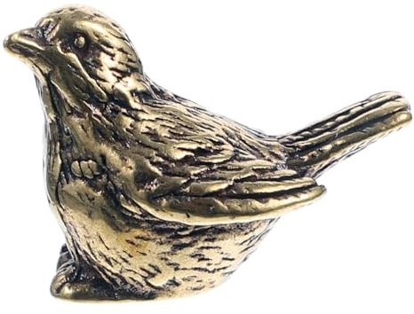 ABOOFAN 4 Pièces Moineau en Laiton Déco De Jardin Zen Gadgets De Voiture Accessoires Auto Mini Figurines D'hirondelles Oiseaux en Métal Art Mural Miniature Crabe Doré Ancien Statue Travail
