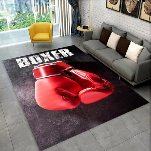 3D Printed Carpet Cute Kids Room Decor Carpets Child Play Crawl Area Rugs Soft Flannel Memory Foam Home Large Mat Boxer Gloves Fighting 160 X 230 Cm Floor Mat Polyester Soft Material Non Sli -0U5E+P2