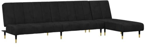 vidaXL Sofagarnitur 2-TLG., Polstersofa mit Holzgestell, Sitzgruppe für Wohnzimmer, Sofagarnitur Sofa Garnitur Lounge, Modern, Schwarz Samt