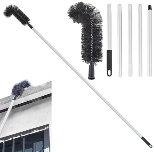 Gutter Cleaning Brush, Brush Roofing Tool with Telescopic, Extendable Guard Cleaner Tool, Retractable Design Gutter Cleaning Tools, Easily Clean Gutters to Leaves & Debris