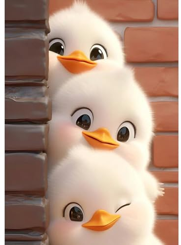 MXJSUA Diamond Painting Kits for Adults, 5D Diamond Art Kits for Beginners, DIY Full Drill Picture with Diamond for Home Wall Decor, 30x40cm - Cute Duck