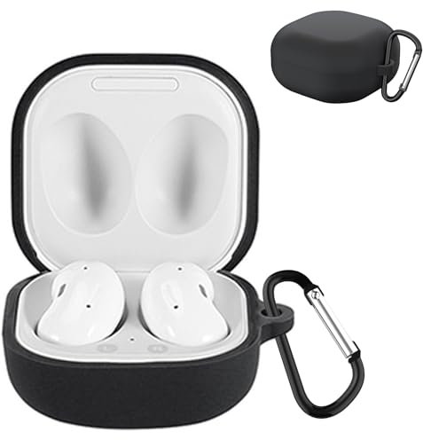 KANOYO Silikon Hülle für Samsung Galaxy Buds 2 Pro Hülle Kopfhörer Case und Schutzhülle Kompatibel Galaxy Buds 2 Pro Silikon Cover,Stoßfeste Schutzhülle,Kratzfest - Schwarz