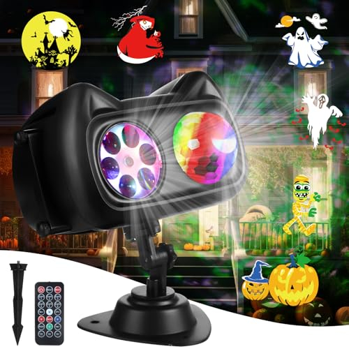 ChicDwell 2-in-1 LED Projektor Weihnachten Aussen & Innen, 72 HD Muster + 10 Welleneffekte, IP44 Wasserdicht mit Fernbedienung und Timer für Weihnachts-, Halloween- und Partydekorationen