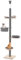 COSTWAY Floor to Ceiling Cat Tree, 5 Tier Tall Cat Tower with 236-271cm Adjustable Height, Scratching Posts, Cattail Basket Bed, Hammock, Climbing Activity Center for Indoor Cats