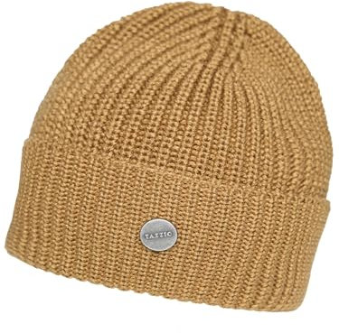 Tazzio Beanie Mütze für Herren und Damen Unisex Wollmütze Strickmütze Winter A501 (DE/NL/SE/PL, Alphanumerisch, Einheitsgröße, Camel)