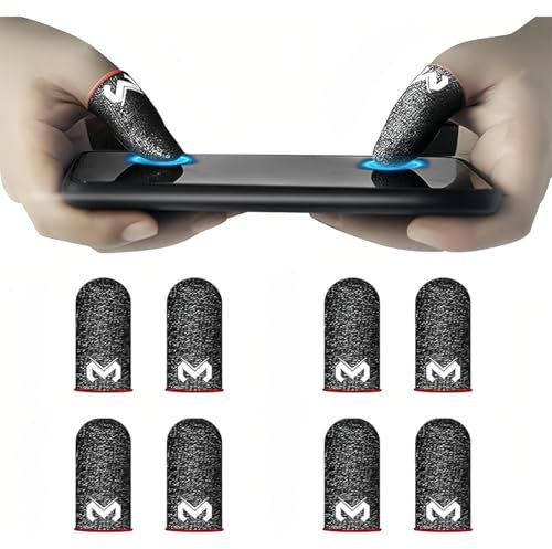 NJCXOLA 8 Pack Mobile Game Finger Sleeve Touch Screen Thumb Sleeve Traspirante con Traspirante Copridito da Gioco Professionale con Antiscivolo e Resistente al Sudore Alta Sensibilità per Giochi