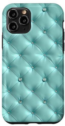 iPhone 11 Pro Turquoise Quilted Fabric with Highlights Case