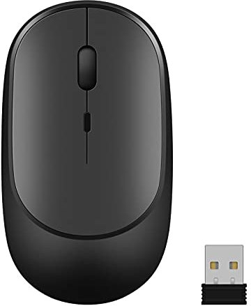 CHNNO1 Mouse Pad wireless Bluetooth ricaricabile per computer dual-mode Bluetooth 4.0 + mouse USB con 3 DPI regolabili nero