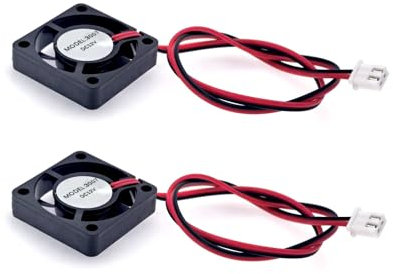 JZK 2PCS 30x30x7 mm DC 12V mini ventilador refrigeración 30 mm con 2pines, 9000 rpm,0.05A,3007 pequeño ventilador DC sin escobillas 3cm para placa desarrollo, tarjeta gráfica, ventilador impresora 3D