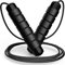 Comba Cross-fit con Cuerda Ajustable y Rodamientos Negro | Comba 2.8M longitud para Adultos con Mango de Espuma Antideslizante | Cuerda Saltar de Acero con PVC