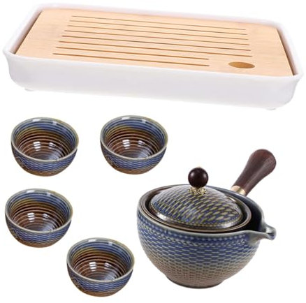 CIYODO Té Chino Cerámico Portátil Automático para Viajes Tetera y Cuatro Tazas con Estuche Diseño Elegante y Duradero para Hogar y Oficina