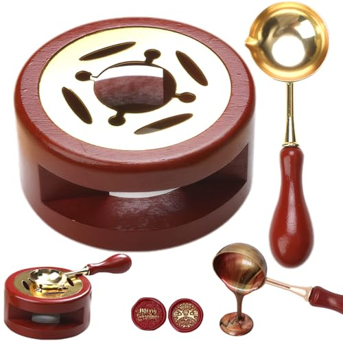2PCS/Set Wax Seal Kit with Furnace and Spoon Sealing Wax Kit Funny DIY Seal Warmer Easy to Clean Sealing Warmer for Beads Stamp Envelope..