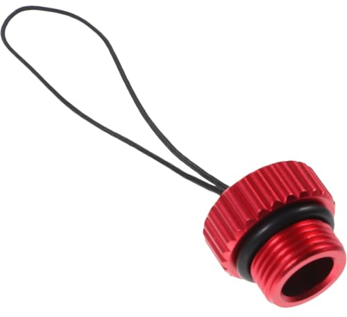 Ciieeo Diving Tank Valve Protection Cap Cord, Red Threaded Plug Cover for Scuba Air Tank, Mini Scuba Valve Adapter Cap Suitable for Regulator and Gas Bottle Use