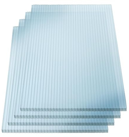 Vivodo® Doppelstegplatten transparent PC [16/20 mm] – Made in Germany | Schlagfeste Hohlkammerplatten für Terrasse & Carport | 3er, 4er oder 5er Set | Längen: 2m – 4m (4, 400, Zentimeter)