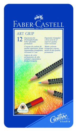 Faber Castell 114312 - Farbstift Art Grip 12er Metalletui 12 verschiedene Farben