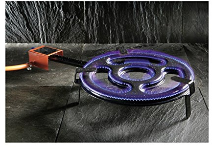 Paelleras EL CID Brûleur à gaz – Barbecue à gaz 3 feux, 4 anneaux, diamètre 60 cm, 25,75 kW pour poêles etc. cuisson vous aussi comme les professionnels Espagnols avec ce produit original fabriqué en Espagne. Utilisable pour les poêles, Plaques de barbecue, casseroles, Wok etc.