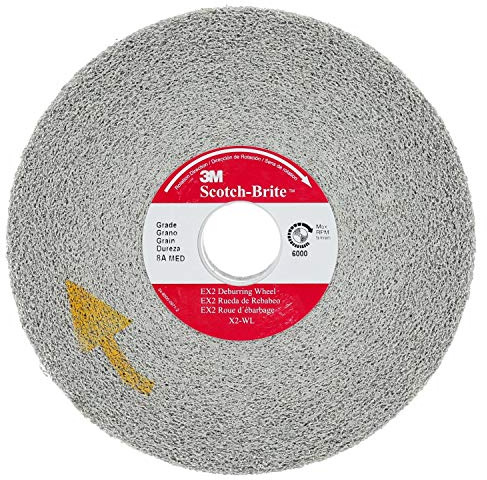 Scotch-Brite EX2 Deburring Wheel, 6 in x 1 in x 1 in 8A MED, 3 per case