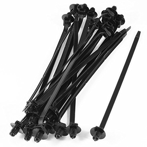 uxcell Nylon Push Mount Electrical Cable Zip Tie, 183mm x 5mm, 20 Pcs, Black