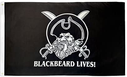 AZ FLAG - Bandera Pirata Barbanegra - 150x90 cm - Bandera De Edward Thatch 100% Poliéster Con Ojales de Metal integrados - 110g - Colores Vivos Y Resistente A La Decoloración