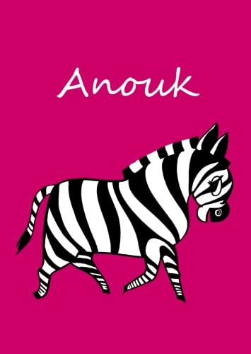 Anouk: personalisiertes Malbuch / Notizbuch / Tagebuch - Zebra - A4 - blanko