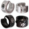 Fly Style Herren Ohrringe Klappcreolen - Eisernes Kreuz Edelstahl Creolen - Matt oder Poliert - Creolen Schwarz - Ohrringe für Herren Kreolen, Farbwahl:silber matt, Durchmesser:16 mm, Breite:5 mm