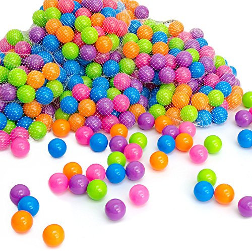LittleTom 950 Small Plastic Balls Ø 5,5 cm in diameter for kids tent playhouse ballbath | play for children toddlers babies | multicolored mixed colors pink purple orange blue green | Proven Quality
