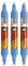 Molotow One4All Acrylic Twin Marker (Strichstärke 1,5 mm und 4 mm, hochdeckend und permanent) 3 Stück Farbe 161 schock blau mittel