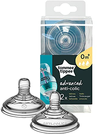 Tommee Tippee Advanced Anti-Colic Teats, Variable Flow, Baby Feeding, BPA Free, Pack of 2