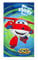Super Wings Strandtuch mit Jett für Kinder, 70 x 140 cm Blau/ Grün