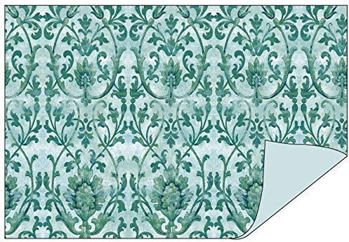 Ideen mit Herz Dekorpapiere im Duo-Design | 1 Seite mit Dekor - 1 Seite unifarben | 10 x 15 cm | Faltpapier, Bastelpapier, Dekopapier | 110 g/qm | 50 Stück (Ornamente/mint)