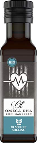 Ölmühle Solling Omega 3 DHA Öl - Leinöl + Sanddorn - BIO-Qualität - 100ml