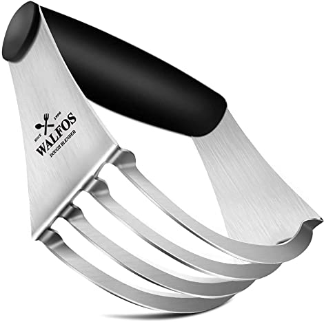 WALFOS Dough Blender Stainless Steel Pastry Cutter, Heavy Duty Dough Cutter for Pasta, Pie Crust and Cake